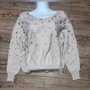 27 miles cashmere grey splatter indie chic glam sweater xs-medium
